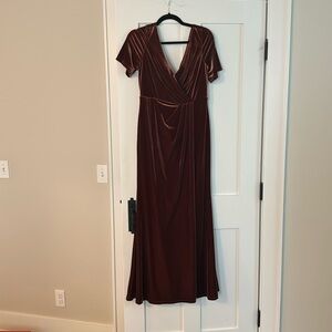 Revelry Giselle Velvet Bridesmaid Terracotta Dress - Size 10